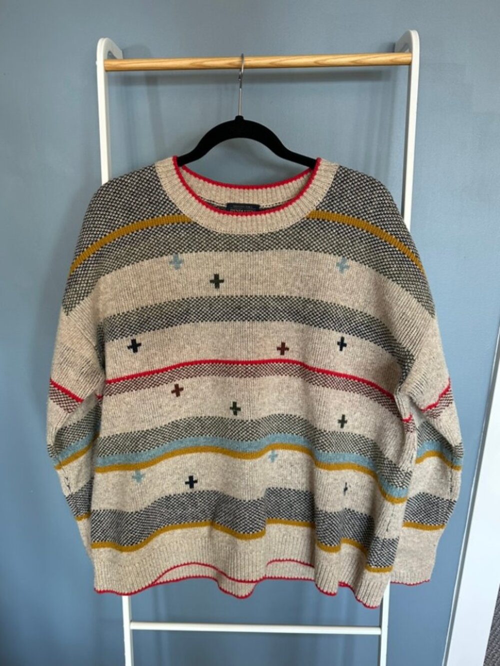 Pendleton Bridger Stripe Sweater Cross Motif XL